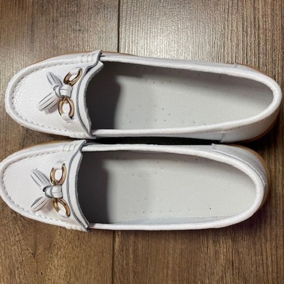 Women’s Leather Moccasin Shoes, 2022 Bowknot Decor Comfortable Slip on Flat Boat - Picture 4 of 6